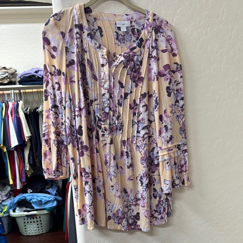 Floral Button-Down Blouse
